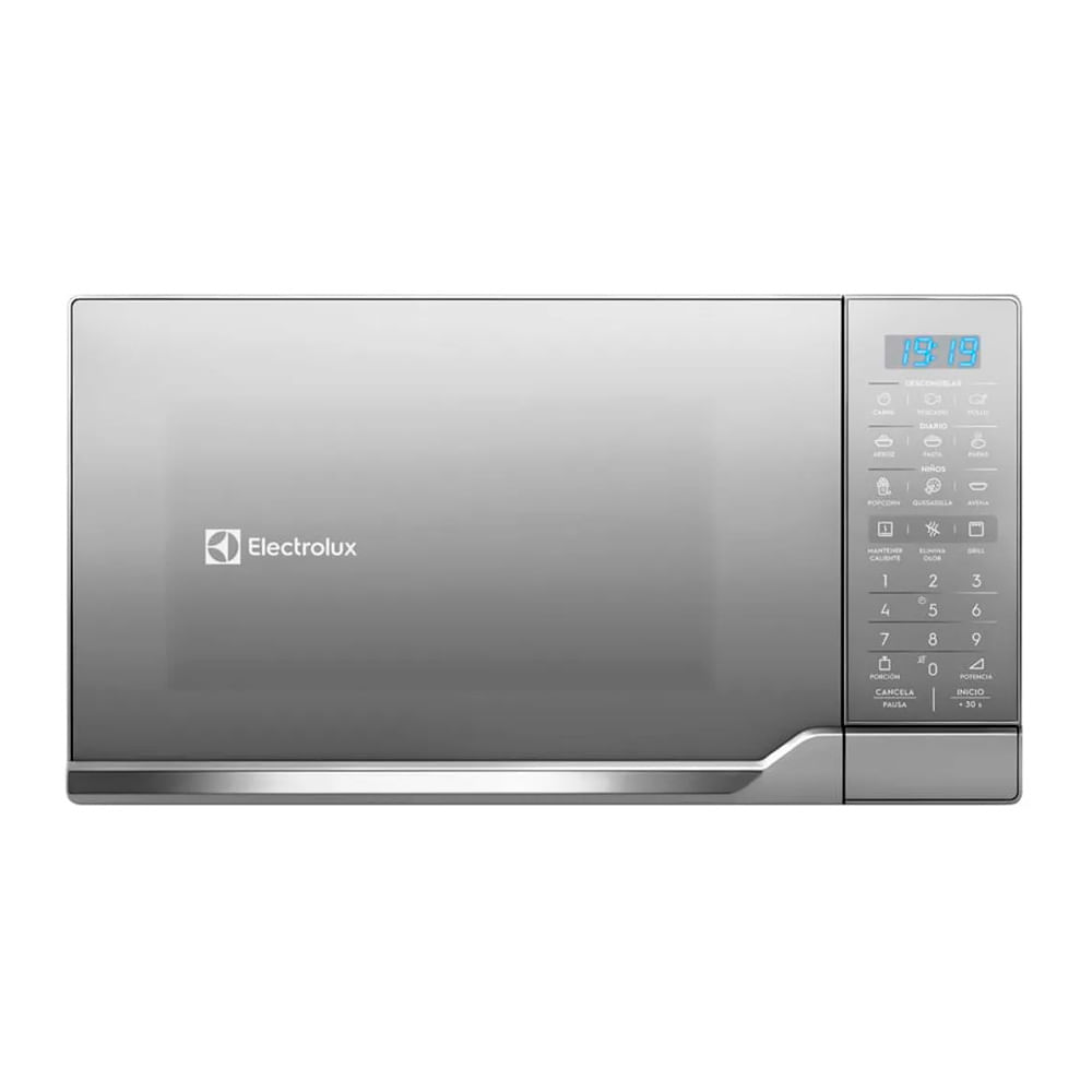Horno microondas Electrolux 30L con Grill EMDO30G2GSRUG, elimina olor, menú diario, plateado
